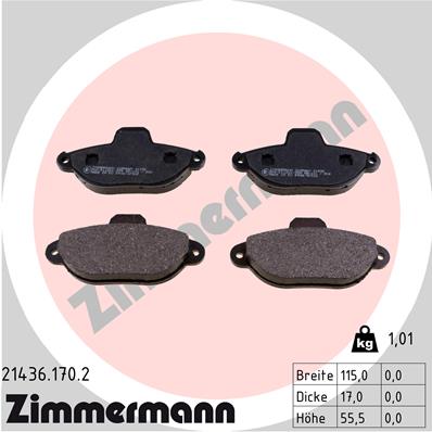 Brake Pad Set, disc brake - 21436.170.2 ZIMMERMANN