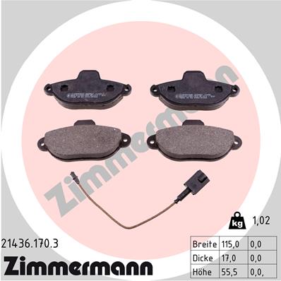 Brake Pad Set, disc brake - 21436.170.3 ZIMMERMANN