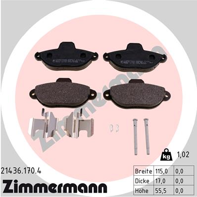 Brake Pad Set, disc brake - 21436.170.4 ZIMMERMANN