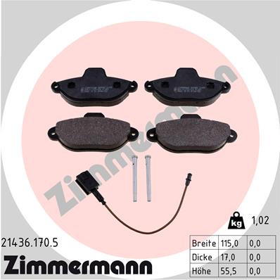 Brake Pad Set, disc brake - 21436.170.5 ZIMMERMANN