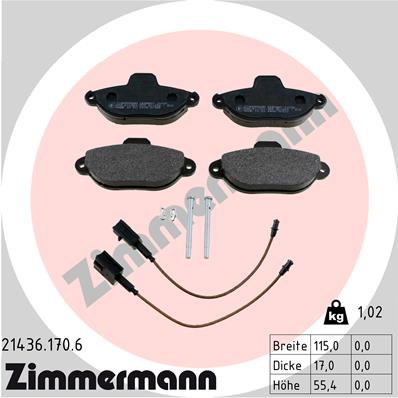 Brake Pad Set, disc brake - 21436.170.6 ZIMMERMANN