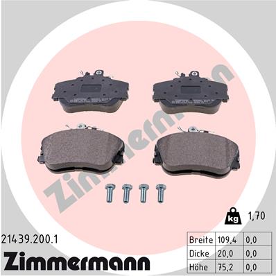 Kit pastiglie freno, Freno a disco - 21439.200.1 ZIMMERMANN