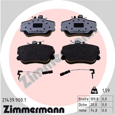 Brake Pad Set, disc brake - 21439.900.1 ZIMMERMANN
