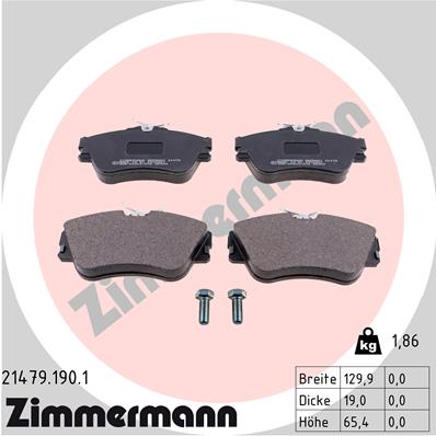 Brake Pad Set, disc brake - 21479.190.1 ZIMMERMANN