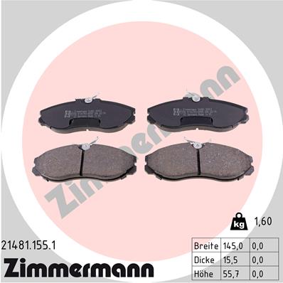Kit pastiglie freno, Freno a disco - 21481.155.1 ZIMMERMANN