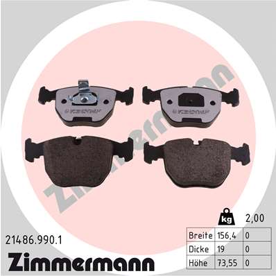 Brake Pad Set, disc brake - 21486.990.1 ZIMMERMANN