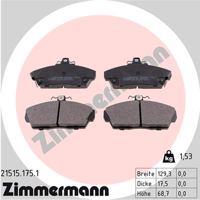 Brake Pad Set, disc brake - 21515.175.1 ZIMMERMANN