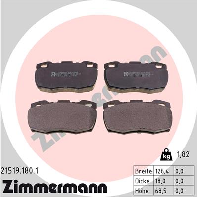 Kit pastiglie freno, Freno a disco - 21519.180.1 ZIMMERMANN