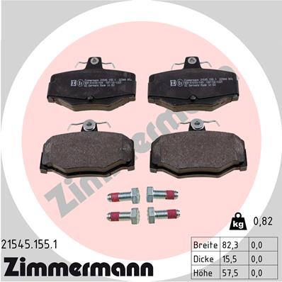 Brake Pad Set, disc brake - 21545.155.1 ZIMMERMANN