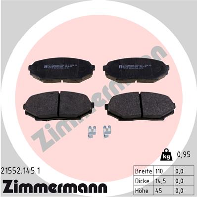 Brake Pad Set, disc brake - 21552.145.1 ZIMMERMANN