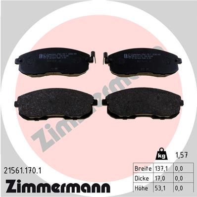 Brake Pad Set, disc brake - 21561.170.1 ZIMMERMANN