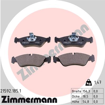 Brake Pad Set, disc brake - 21592.185.1 ZIMMERMANN