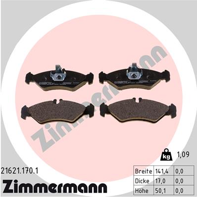 Brake Pad Set, disc brake - 21621.170.1 ZIMMERMANN