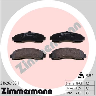 Kit pastiglie freno, Freno a disco - 21626.155.1 ZIMMERMANN