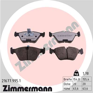 Brake Pad Set, disc brake - 21677.995.1 ZIMMERMANN
