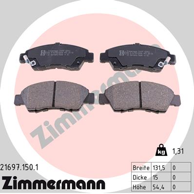 Kit pastiglie freno, Freno a disco - 21697.150.1 ZIMMERMANN