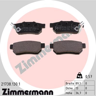 Brake Pad Set, disc brake - 21738.130.1 ZIMMERMANN