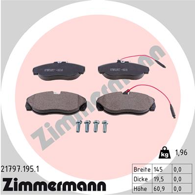 Brake Pad Set, disc brake - 21797.195.1 ZIMMERMANN