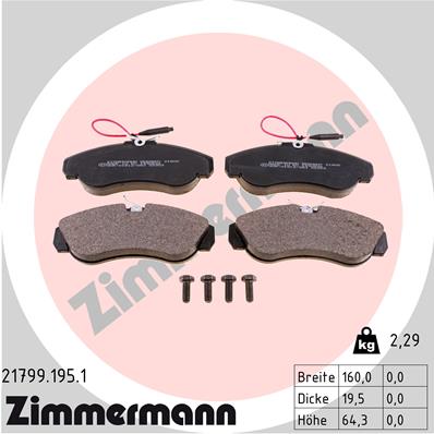 Brake Pad Set, disc brake - 21799.195.1 ZIMMERMANN