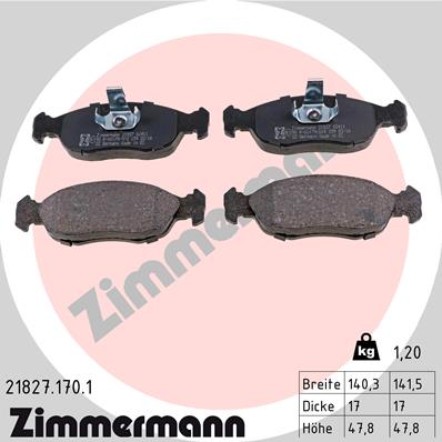 Kit pastiglie freno, Freno a disco - 21827.170.1 ZIMMERMANN