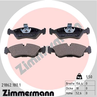 Brake Pad Set, disc brake - 21862.180.1 ZIMMERMANN
