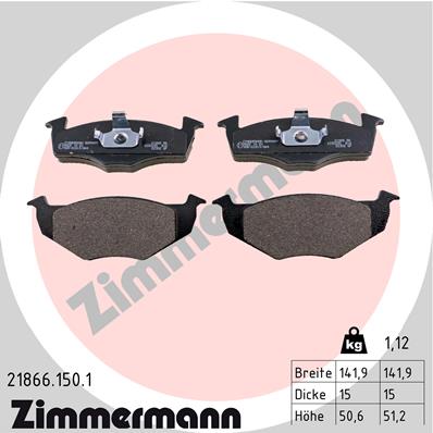 Brake Pad Set, disc brake - 21866.150.1 ZIMMERMANN