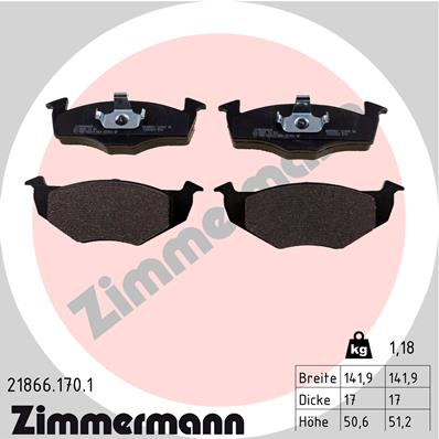 Brake Pad Set, disc brake - 21866.170.1 ZIMMERMANN