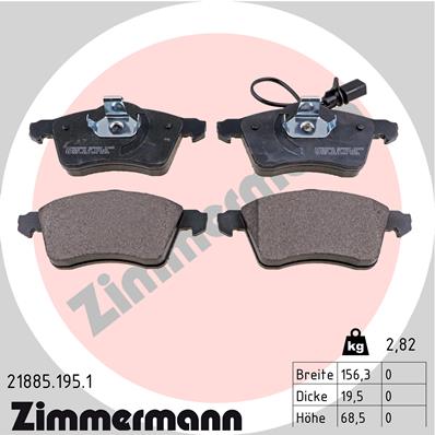 Bremsbelagsatz, Scheibenbremse - 21885.195.1 ZIMMERMANN