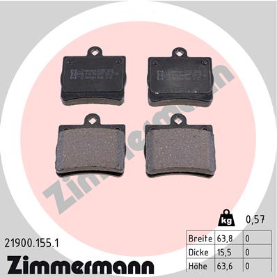 Kit pastiglie freno, Freno a disco - 21900.155.1 ZIMMERMANN