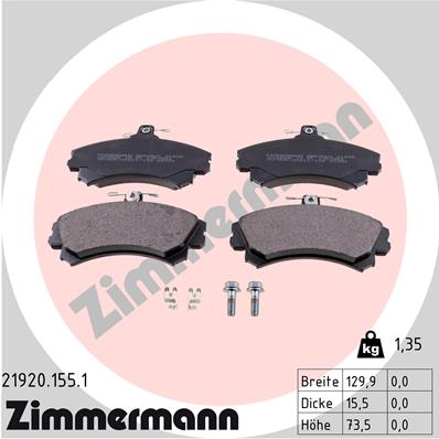 Brake Pad Set, disc brake - 21920.155.1 ZIMMERMANN