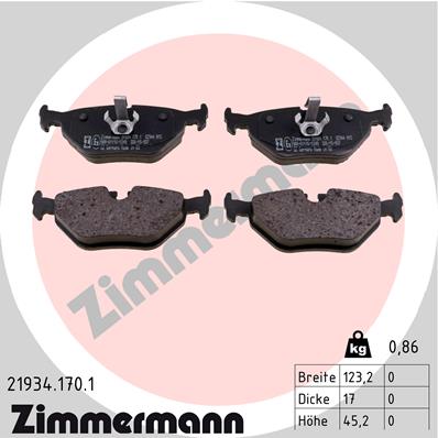 Brake Pad Set, disc brake - 21934.170.1 ZIMMERMANN
