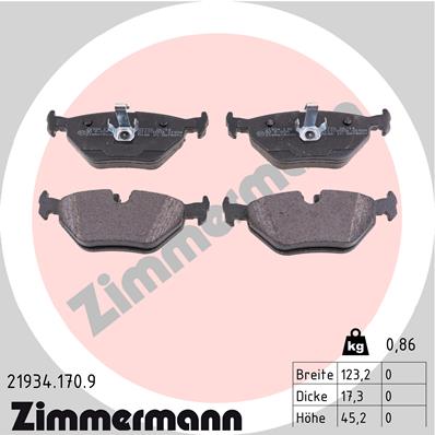 Brake Pad Set, disc brake - 21934.170.9 ZIMMERMANN