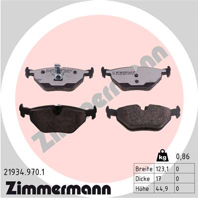 Brake Pad Set, disc brake - 21934.970.1 ZIMMERMANN