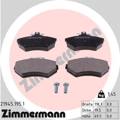 Brake Pad Set, disc brake - 21945.195.1 ZIMMERMANN