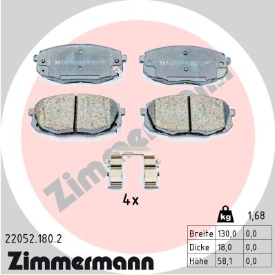 Kit pastiglie freno, Freno a disco - 22052.180.2 ZIMMERMANN