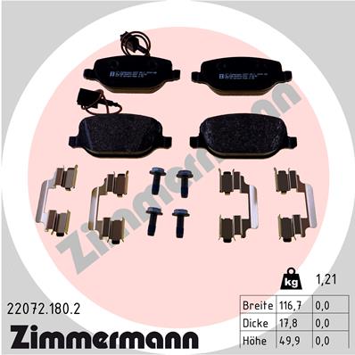 Brake Pad Set, disc brake - 22072.180.2 ZIMMERMANN
