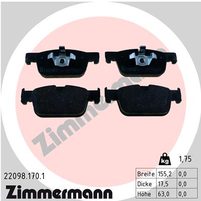 Kit pastiglie freno, Freno a disco - 22098.170.1 ZIMMERMANN