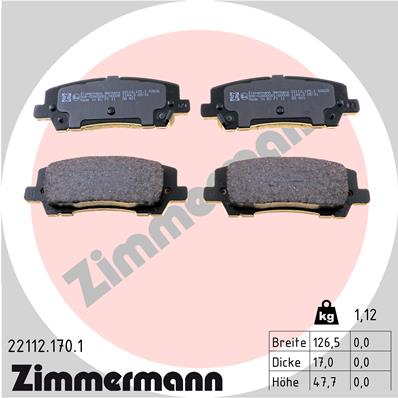 Kit pastiglie freno, Freno a disco - 22112.170.1 ZIMMERMANN