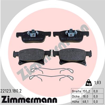 Kit pastiglie freno, Freno a disco - 22123.180.2 ZIMMERMANN