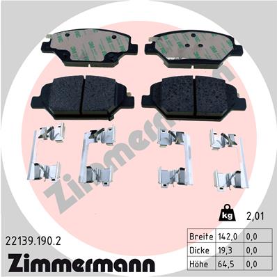 Kit pastiglie freno, Freno a disco - 22139.190.2 ZIMMERMANN