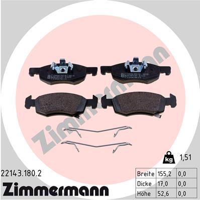 Brake Pad Set, disc brake - 22143.180.2 ZIMMERMANN