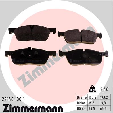 Kit pastiglie freno, Freno a disco - 22146.180.1 ZIMMERMANN