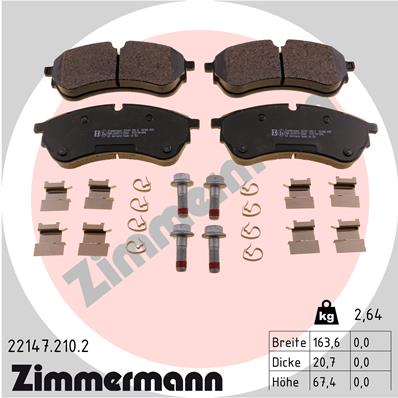 Kit pastiglie freno, Freno a disco - 22147.210.2 ZIMMERMANN