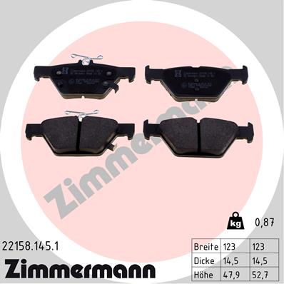 Kit pastiglie freno, Freno a disco - 22158.145.1 ZIMMERMANN