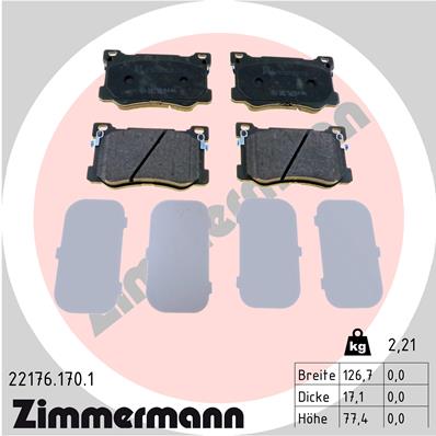 Kit pastiglie freno, Freno a disco - 22176.170.1 ZIMMERMANN