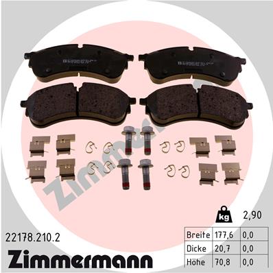 Brake Pad Set, disc brake - 22178.210.2 ZIMMERMANN