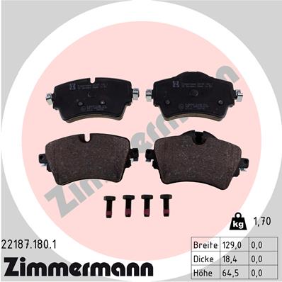 Kit pastiglie freno, Freno a disco - 22187.180.1 ZIMMERMANN
