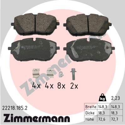 Brake Pad Set, disc brake - 22218.185.2 ZIMMERMANN