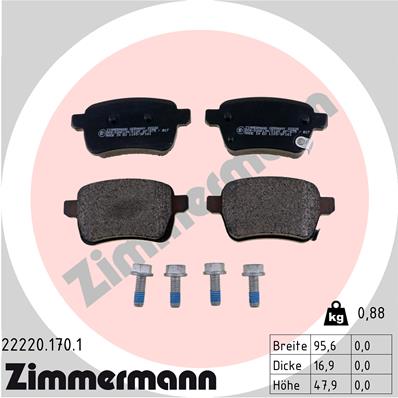Kit pastiglie freno, Freno a disco - 22220.170.1 ZIMMERMANN