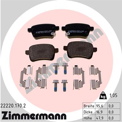 Kit pastiglie freno, Freno a disco - 22220.170.2 ZIMMERMANN